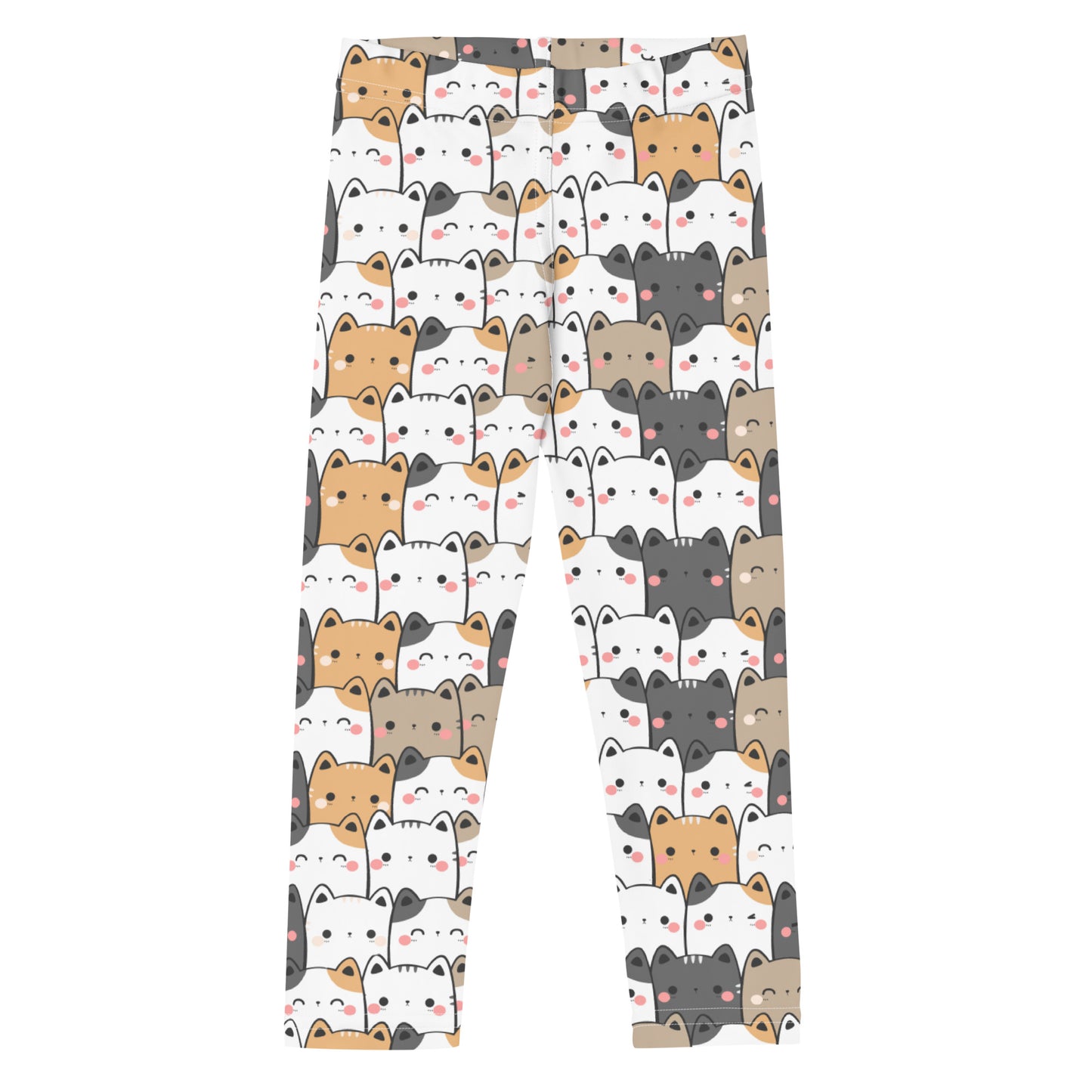 Girls Kawaii Cat Face Buttery Soft Leggings