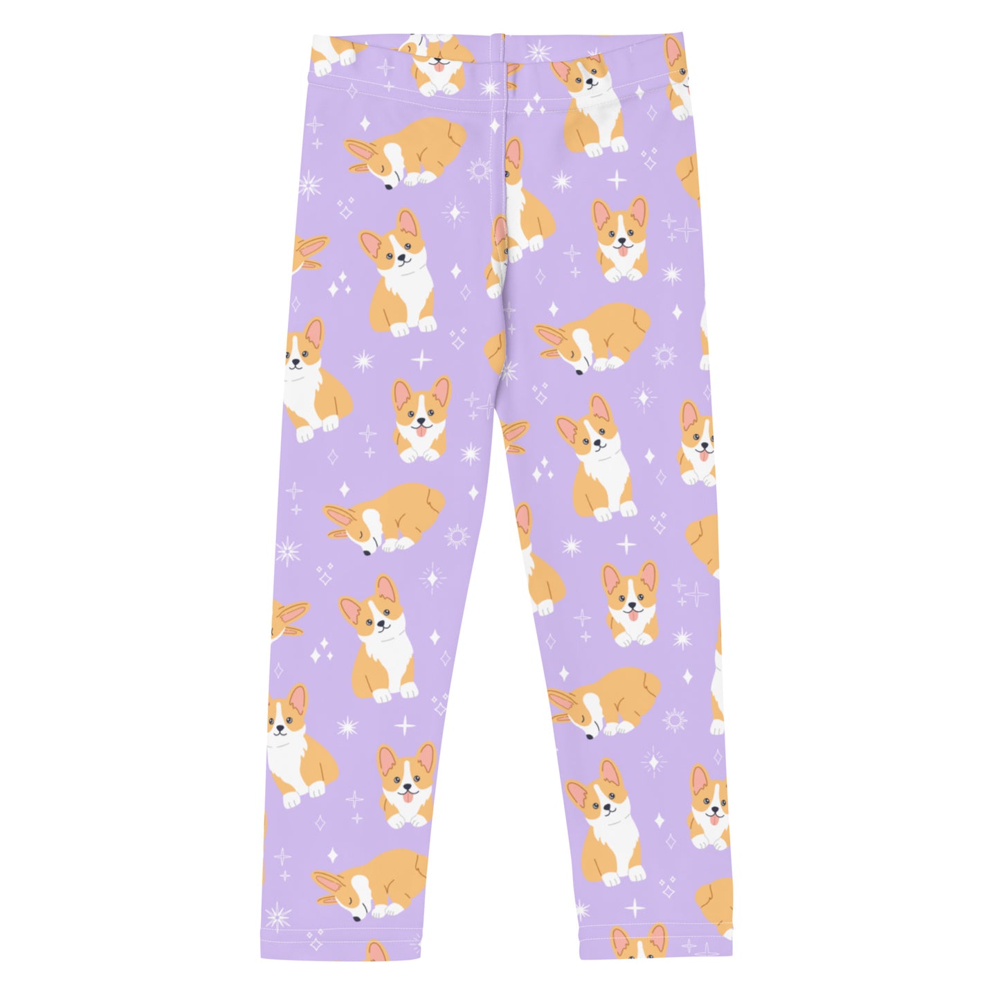 Girls Purple Corgi Dog Buttery Soft Leggings