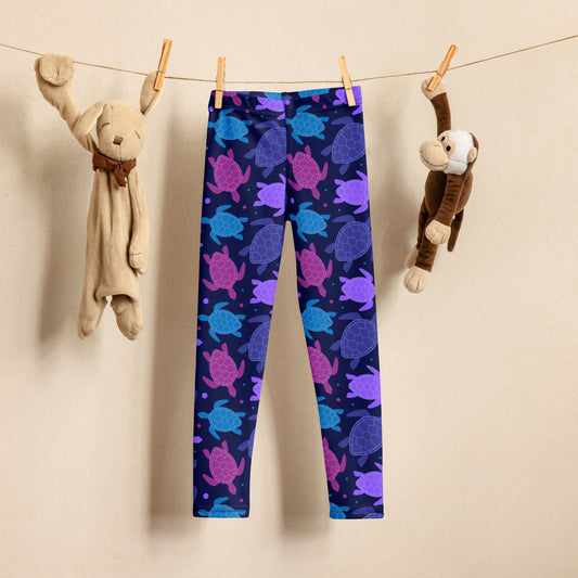 Girls Purple Turtles Buttery Soft Leggings