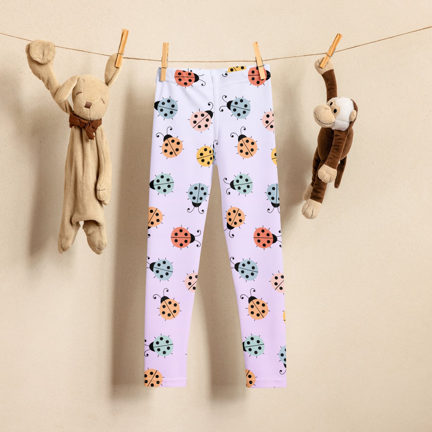 Girls Colorful Ladybug Buttery Soft Leggings