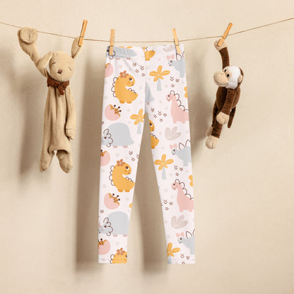 Girls Floral Dinosaur Buttery Soft Leggings