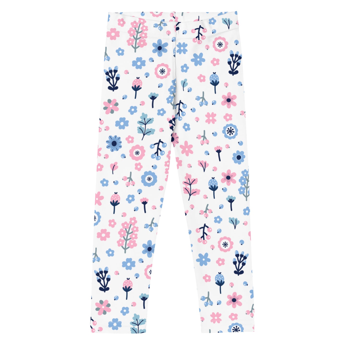 Girls  Floral Purple And Blue Flowers Buttery Soft Leggings