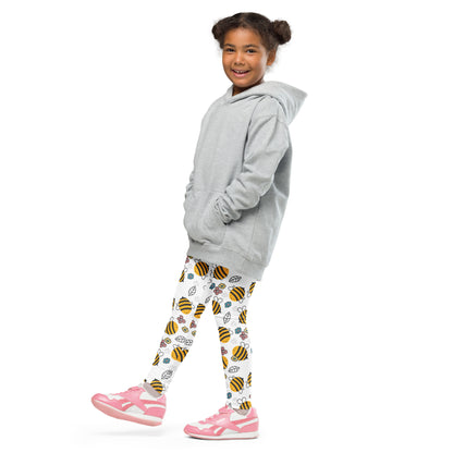 Girls Happy Yellow Bees Leggings