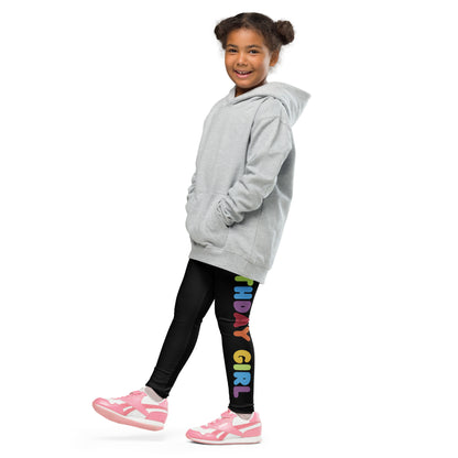 Birthday Girl Rainbow Text Leggings