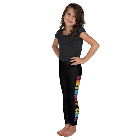 Birthday Girl Rainbow Text Leggings