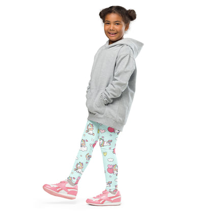 Girls Unicorn Hearts Leggings