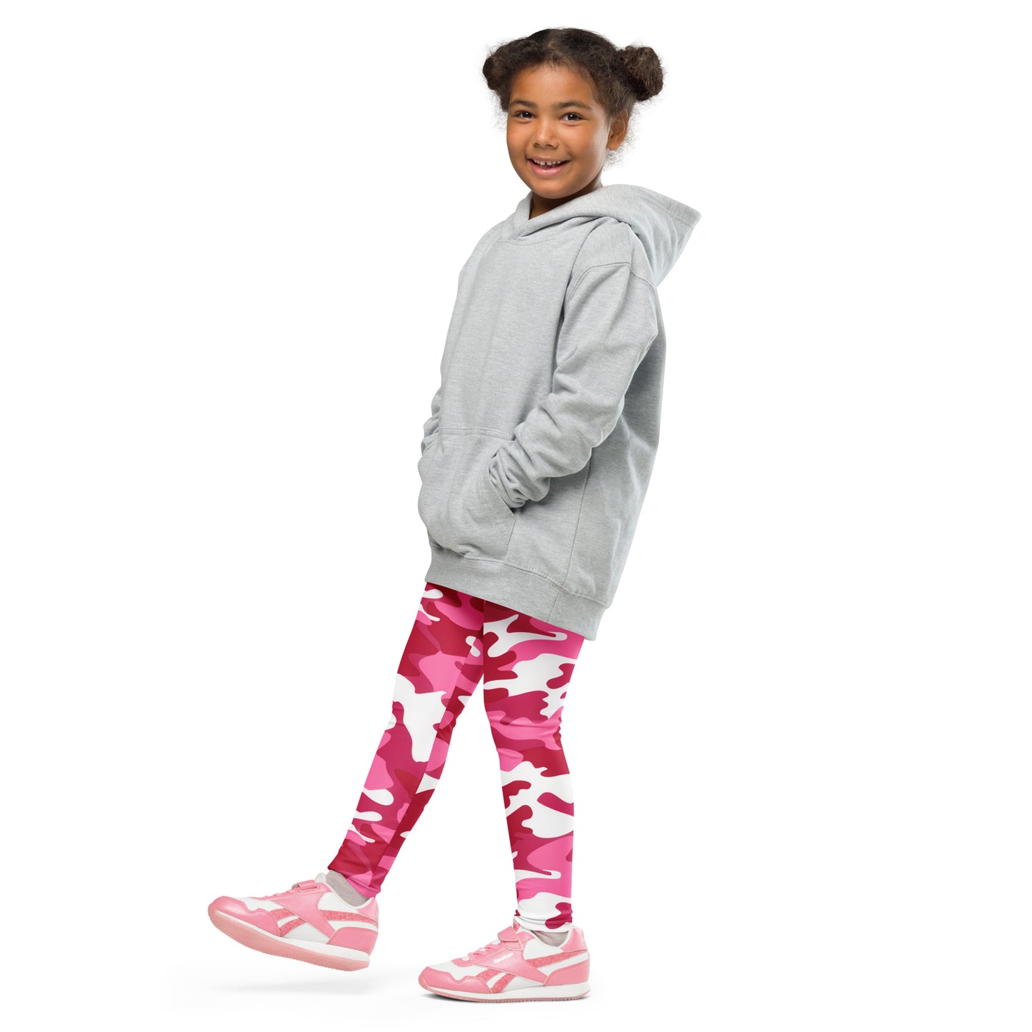 Girls Pink Camouflage Leggings