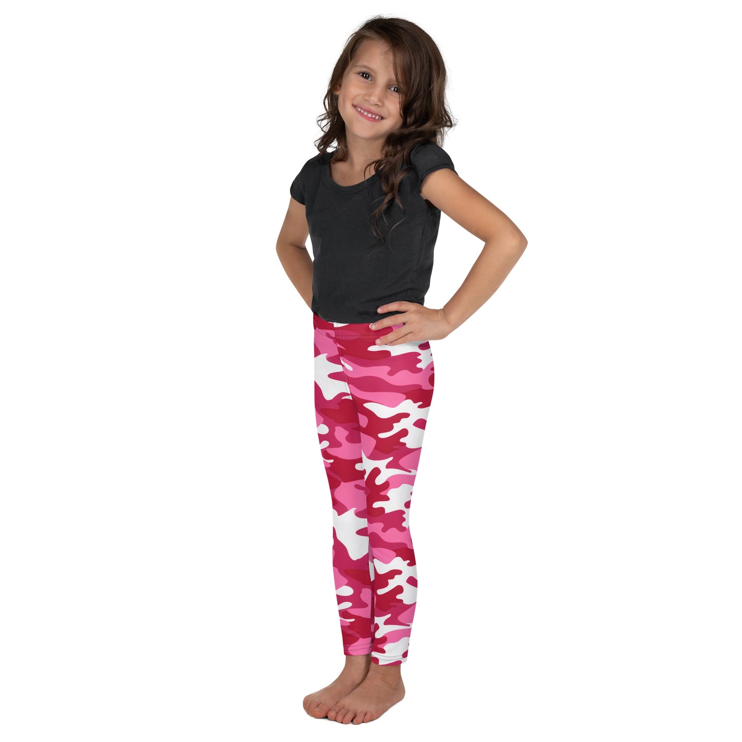 Girls Pink Camouflage Leggings