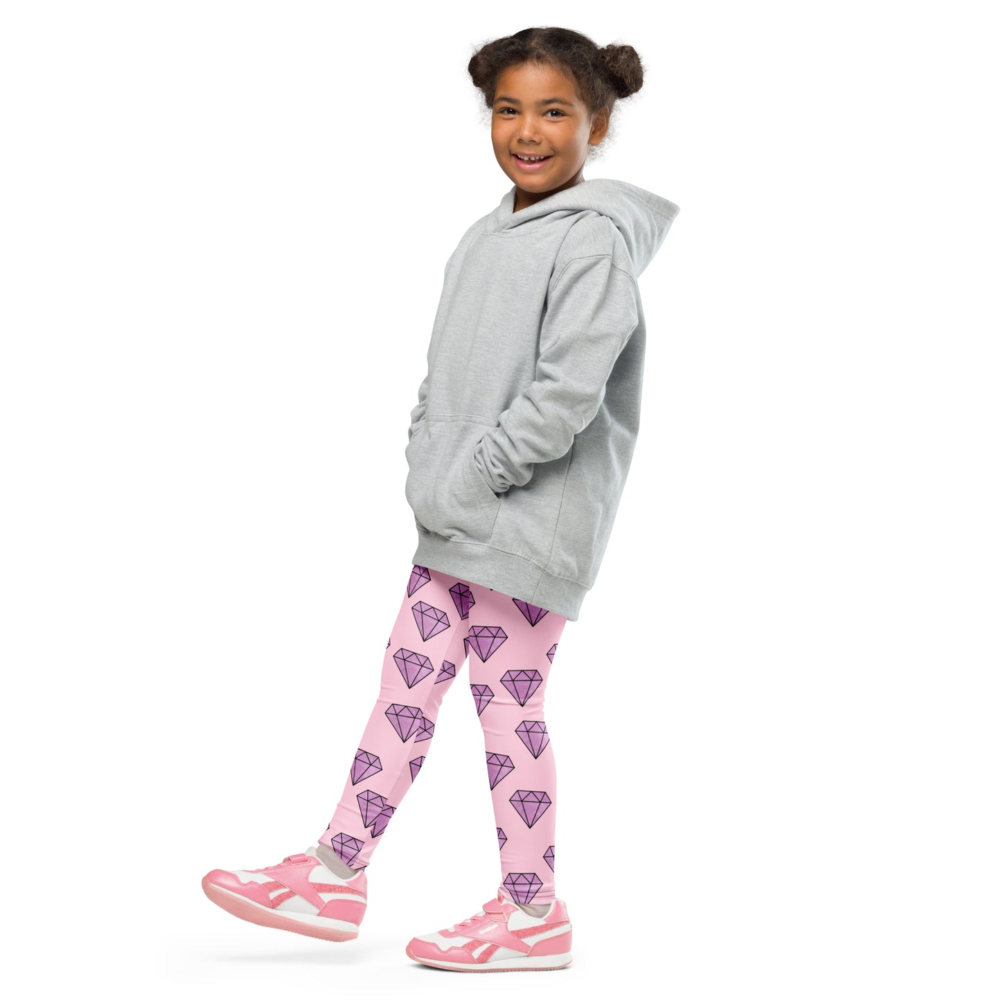 Girls Purple Diamonds Buttery Soft Leggings