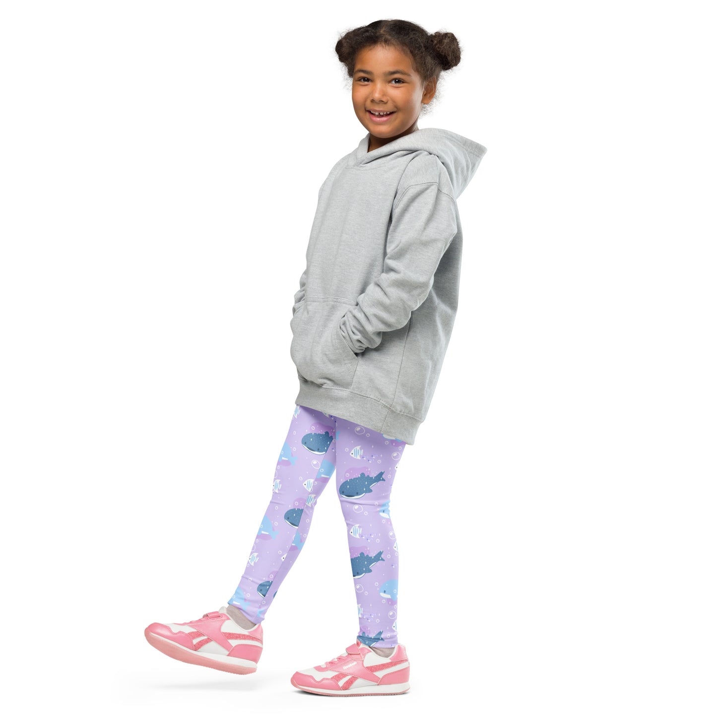 Girls Purple Whale Shark Buttery Soft Leggings