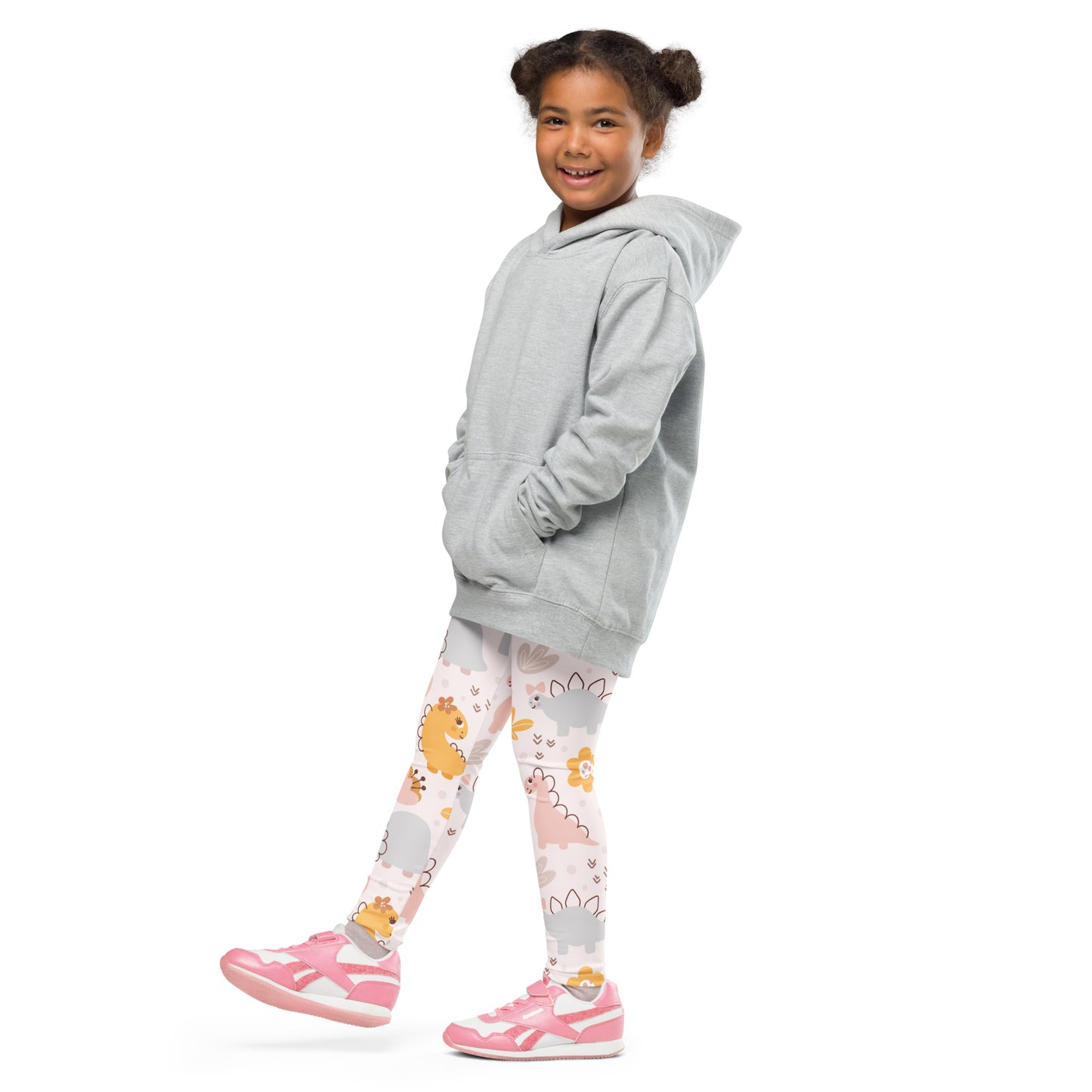 Girls Floral Dinosaur Buttery Soft Leggings