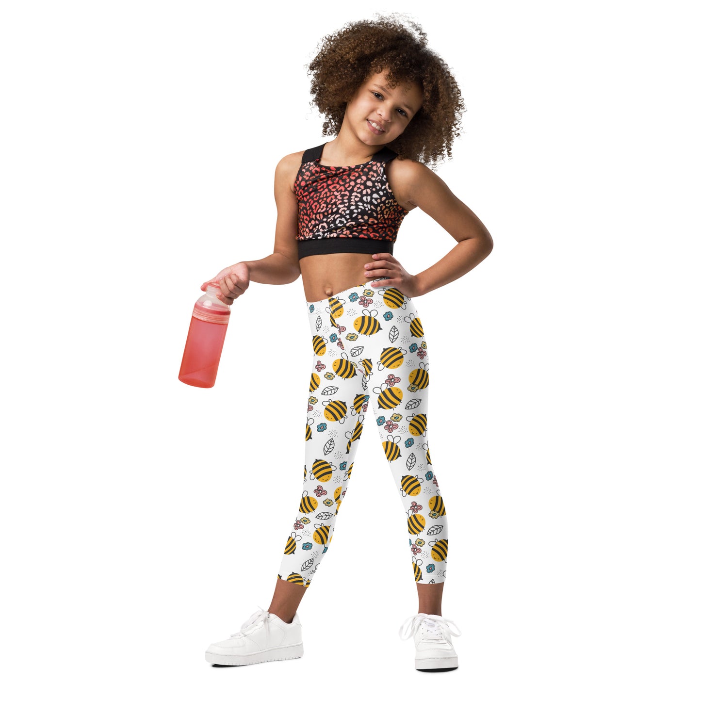 Girls Happy Yellow Bees Leggings