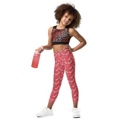 Girls Red Candy Cane Leggings