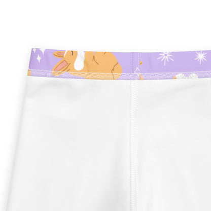 Girls Purple Corgi Dog Buttery Soft Leggings