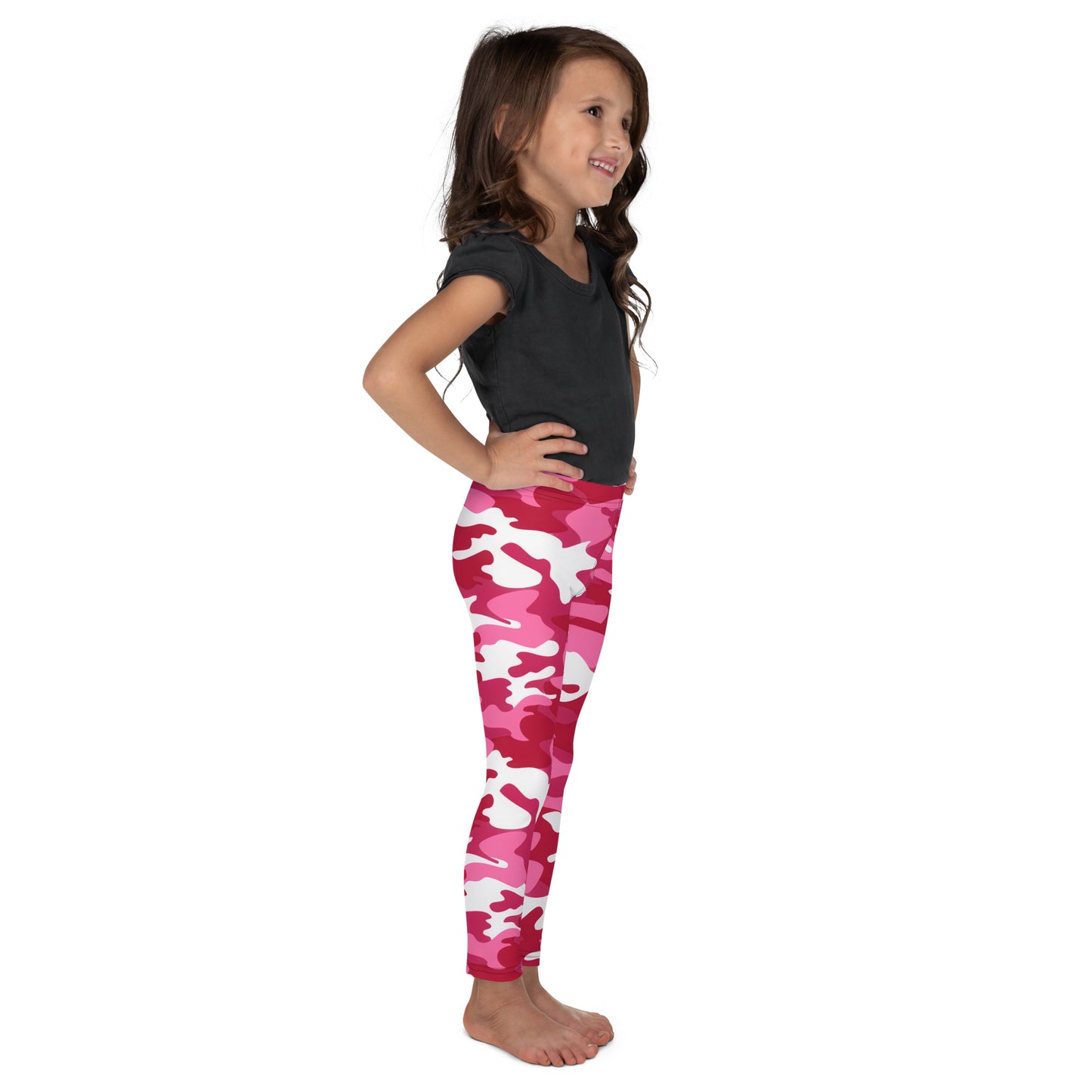 Girls Pink Camouflage Leggings