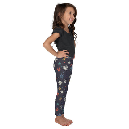 Girls Colorful Snowflakes Christmas Leggings