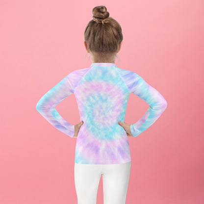 Girls Tie Dye Custom Age It's My Birthday Rash Guard