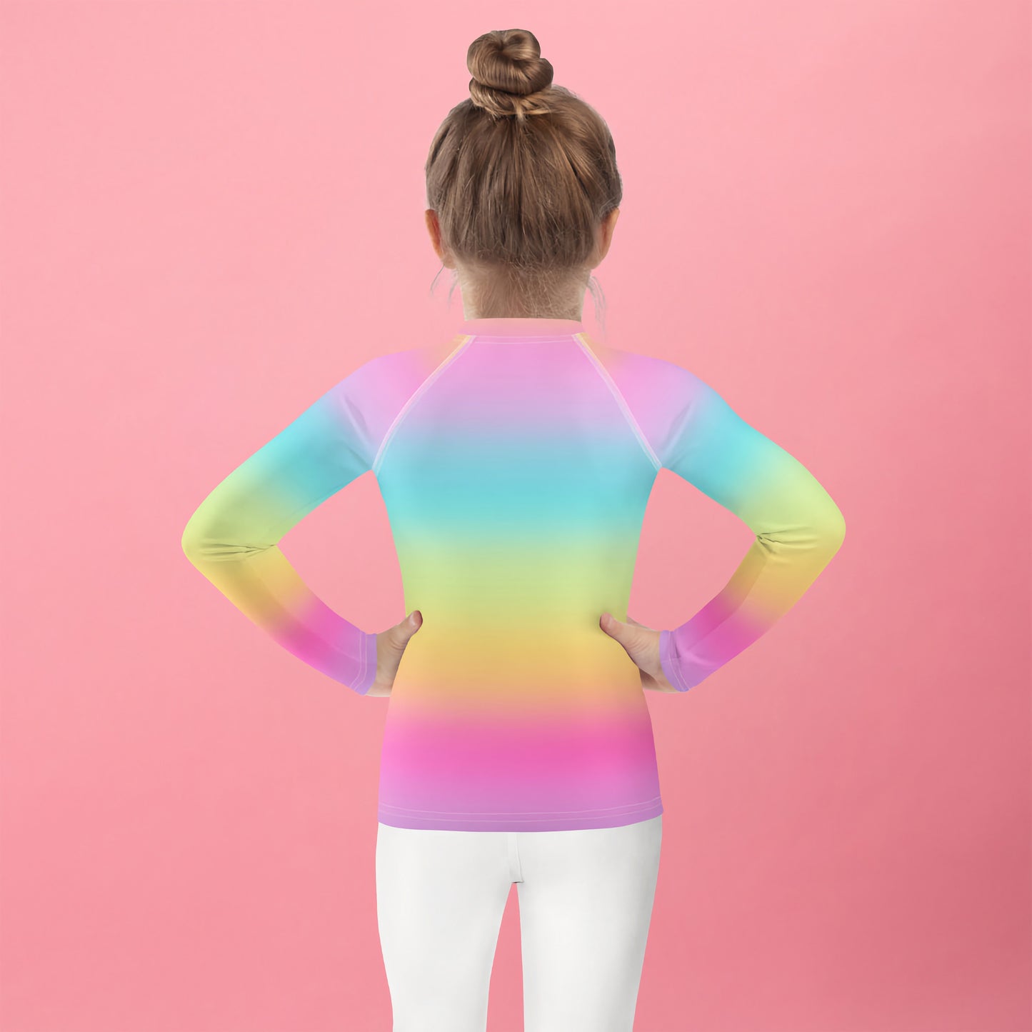 Girls Bright Rainbow Custom Age It's My Birthday Rash Guard