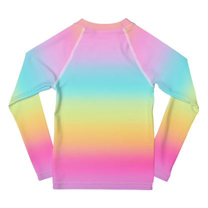 Girls Bright Rainbow Custom Age It's My Birthday Rash Guard