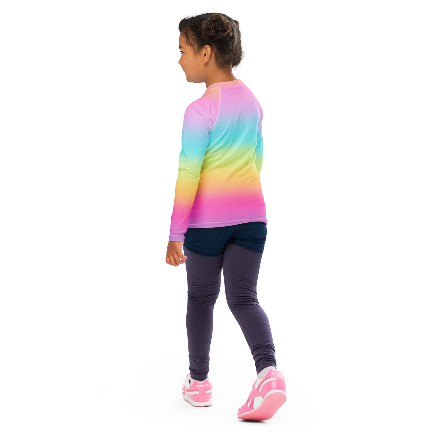 Girls Bright Rainbow Custom Age It's My Birthday Rash Guard