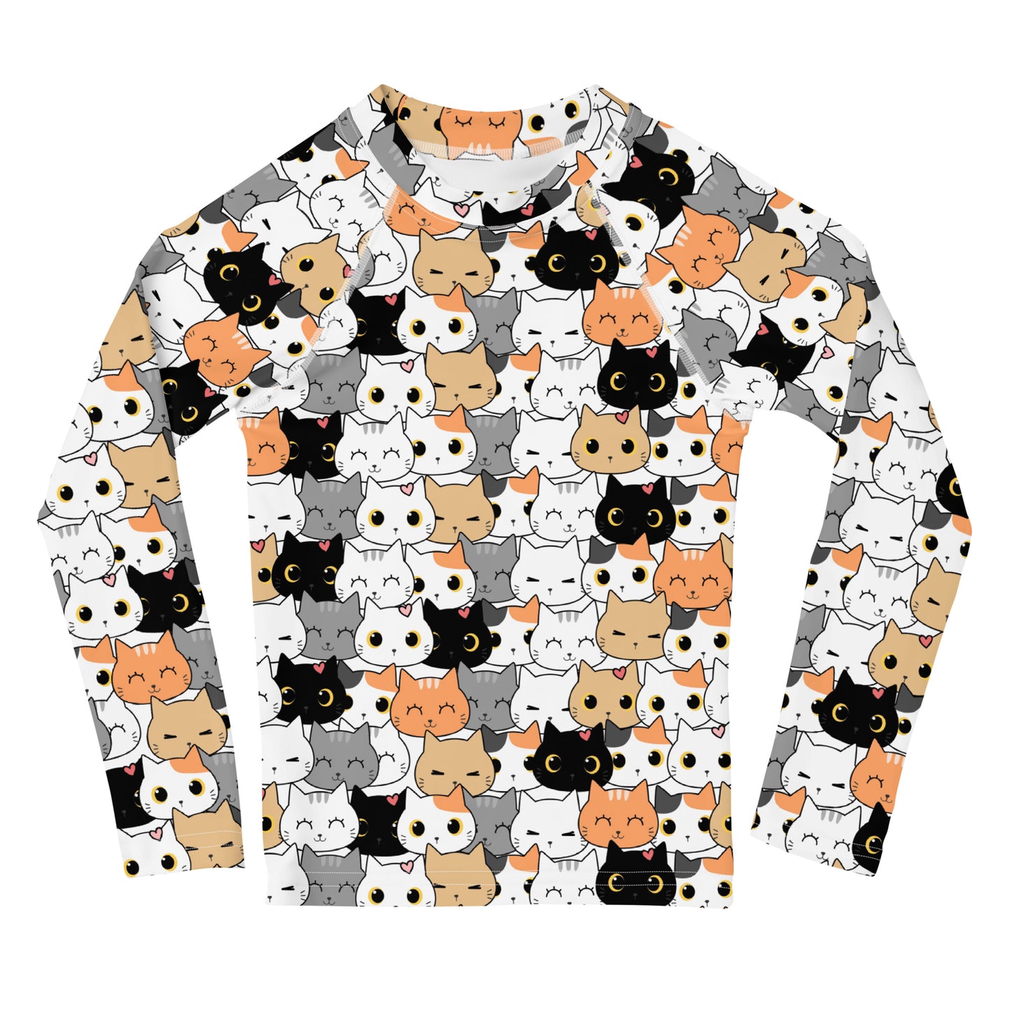 Girls Cat Face Rash Guard