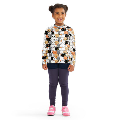 Girls Cat Face Rash Guard