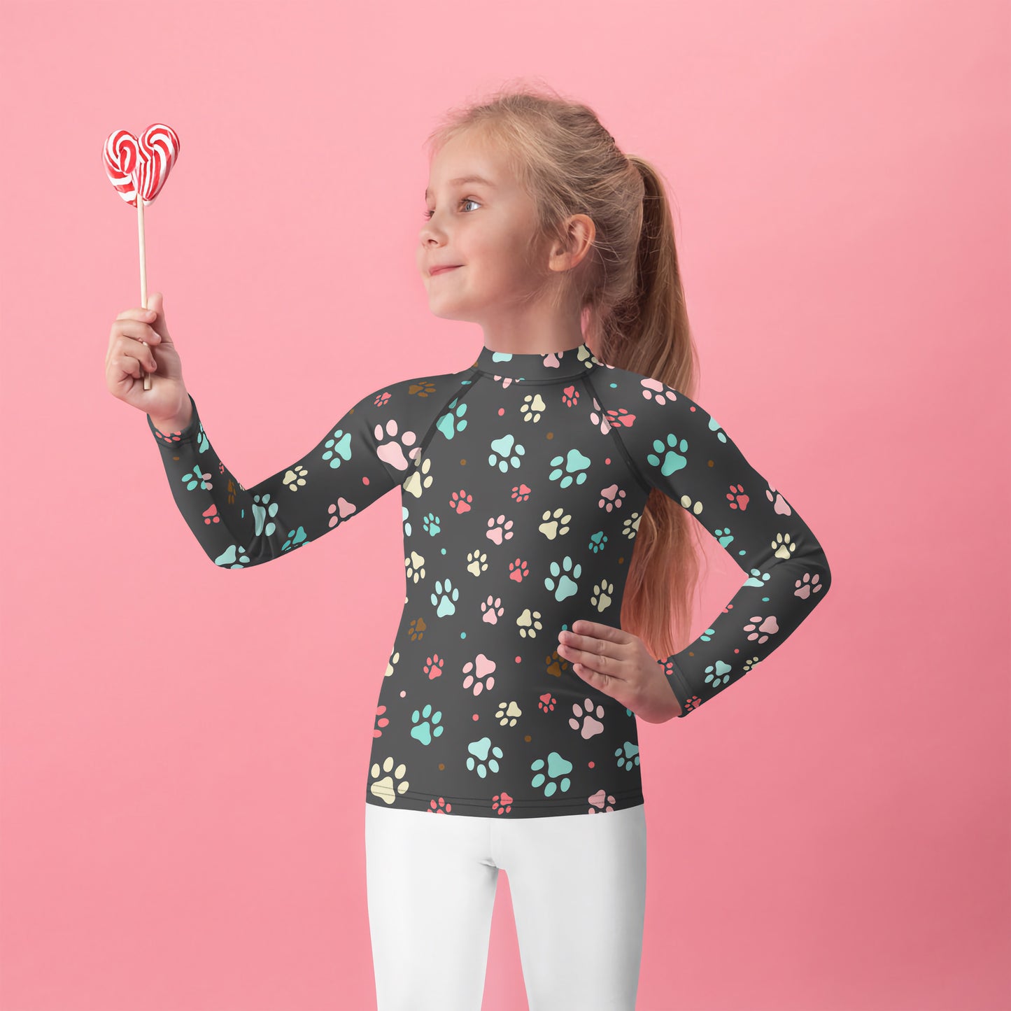 Kids Paw Print Rash Guard