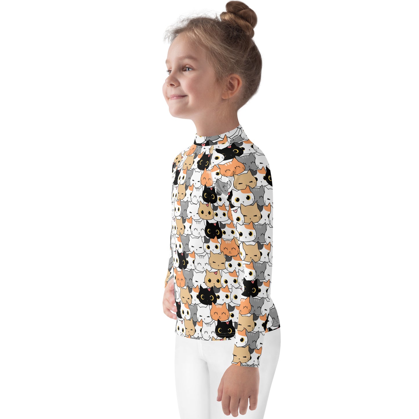 Girls Cat Face Rash Guard