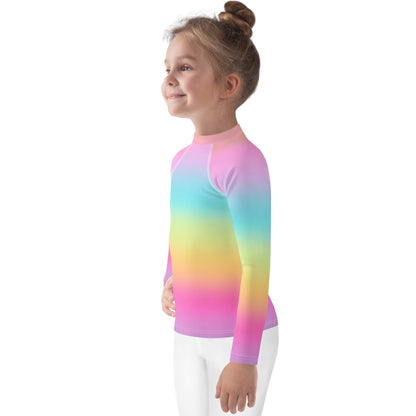 Girls Bright Rainbow Rash Guard