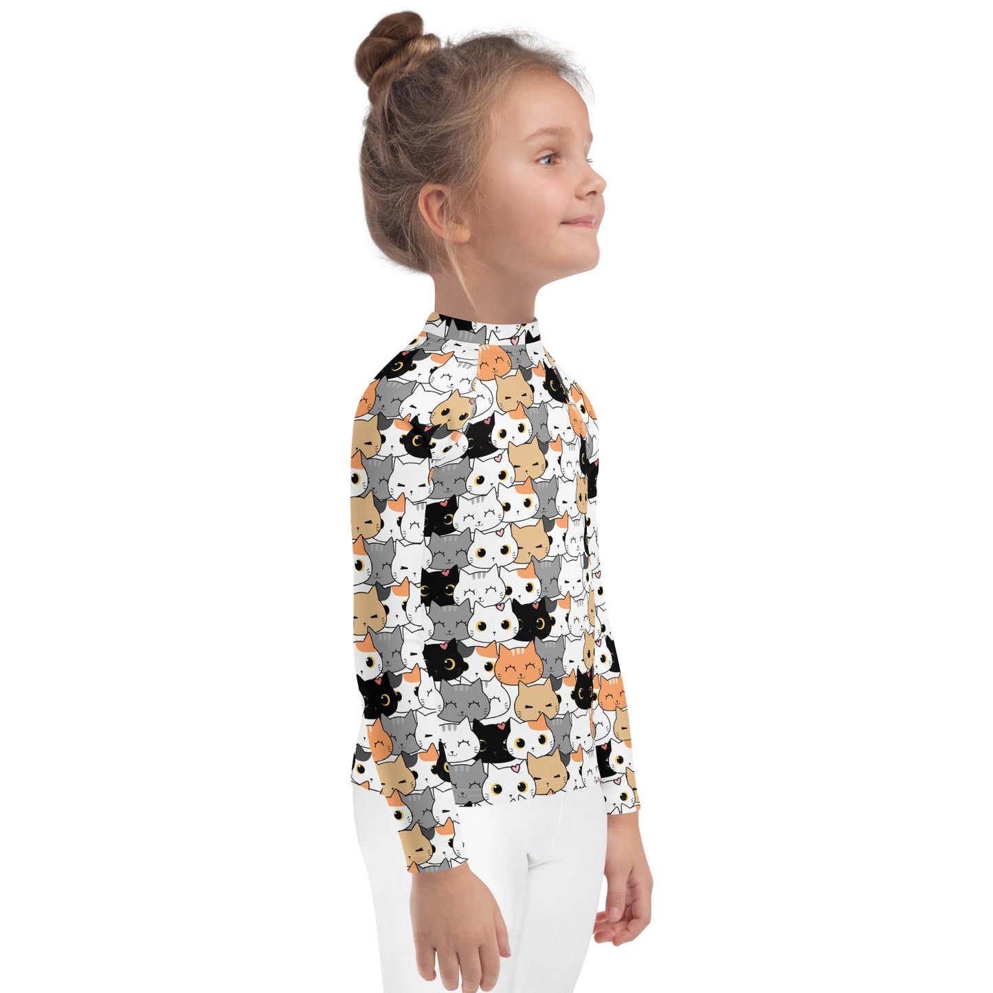 Girls Cat Face Rash Guard