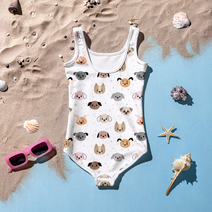 Girls Dog Face Swimsuit