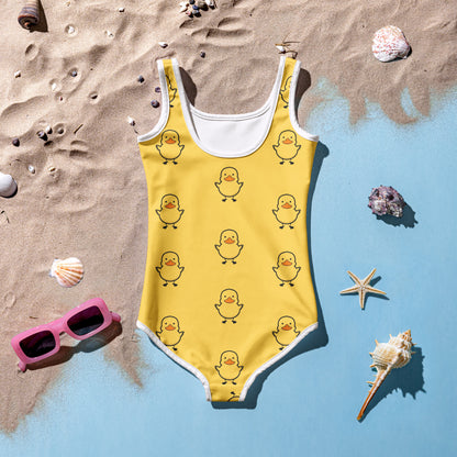 Girls Yellow Duck Swimsuit