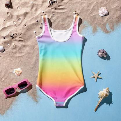 Girls Bright Rainbow Swimsuit