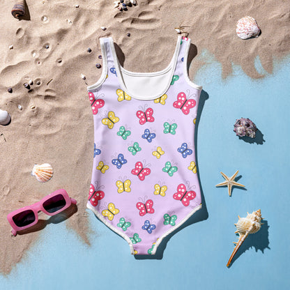 Girls Colorful Butterfly Swimsuit