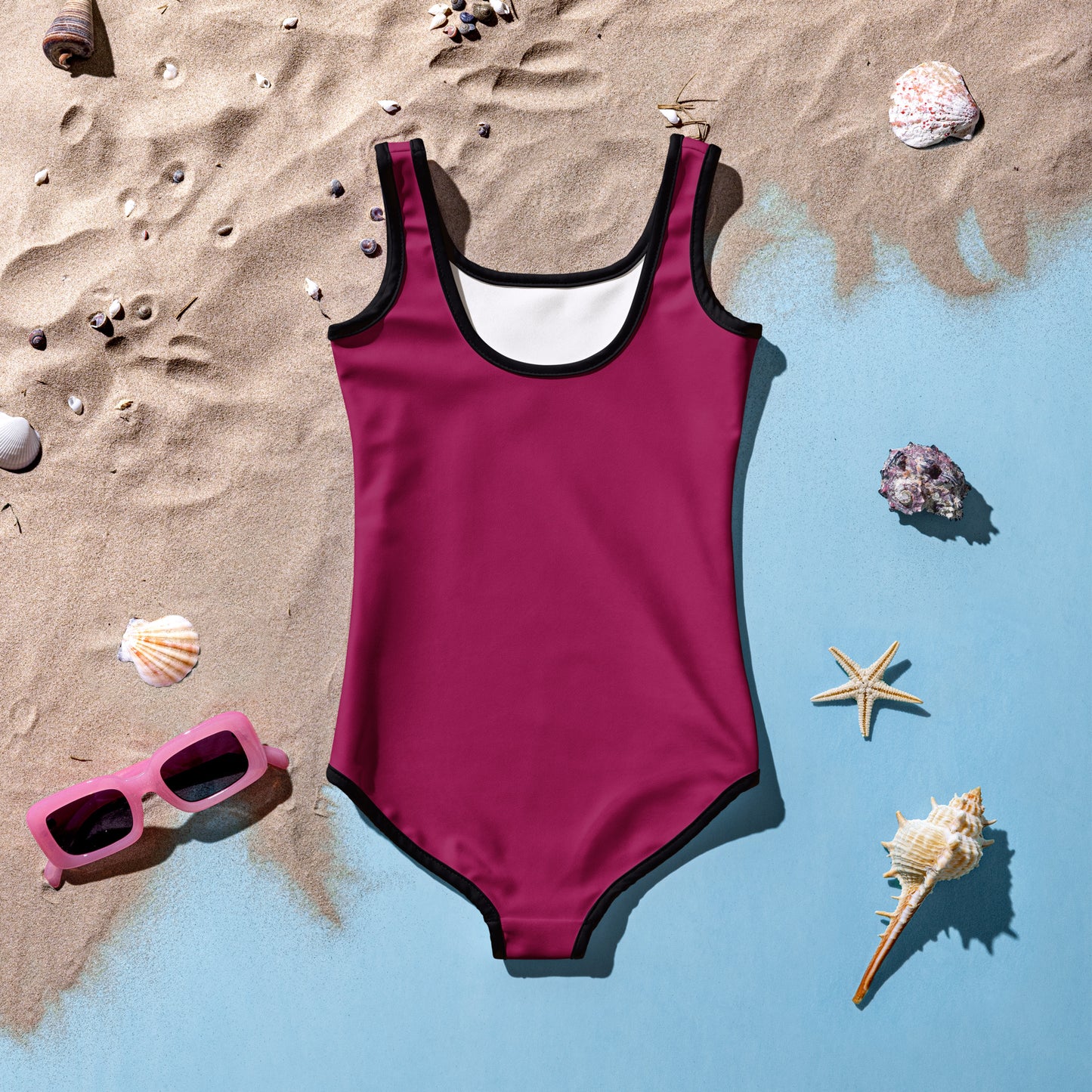 Girls Berry Color Swimsuit