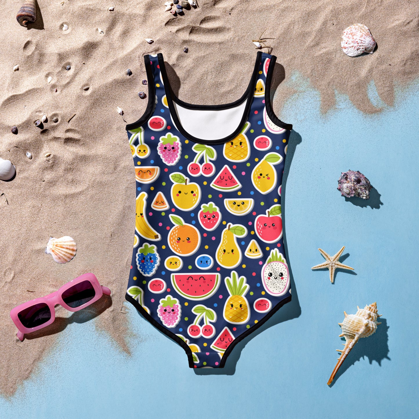 Girls Emoji Fruit Swimsuit