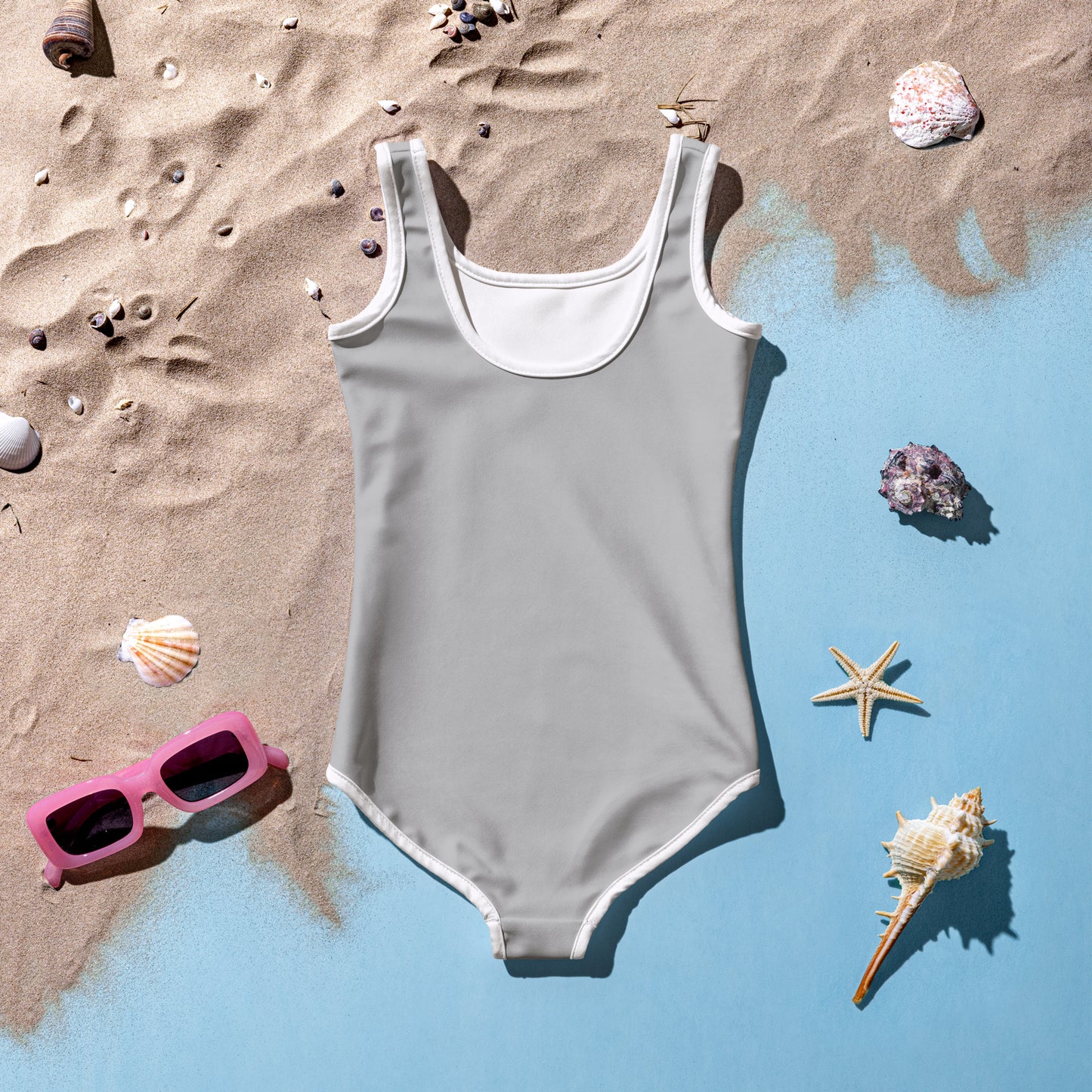 Girls Buttery Soft Silver Color Swimsuit