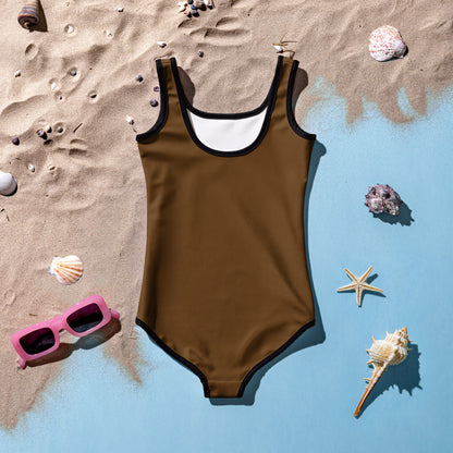 Girls Buttery Soft Brown Swimsuit