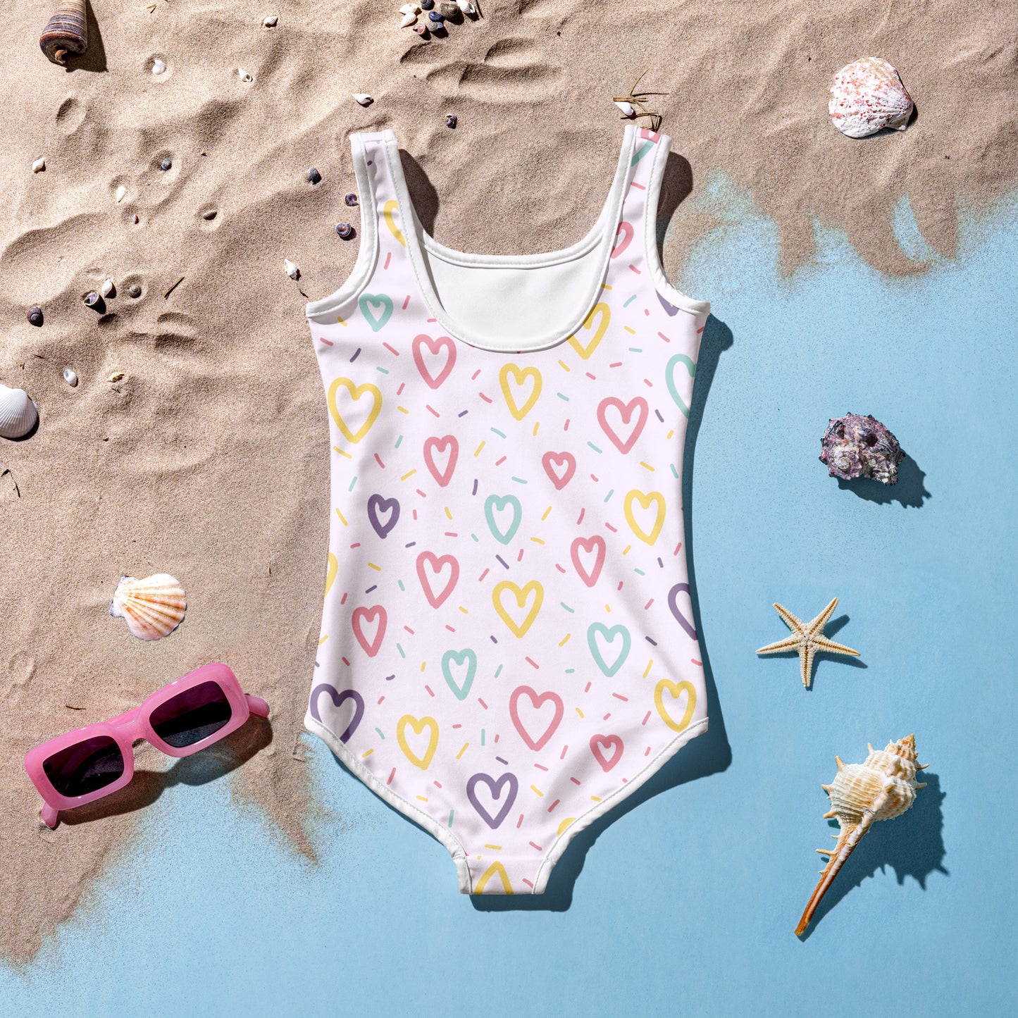 Girls Hearts And Sprinkles Swimsuit