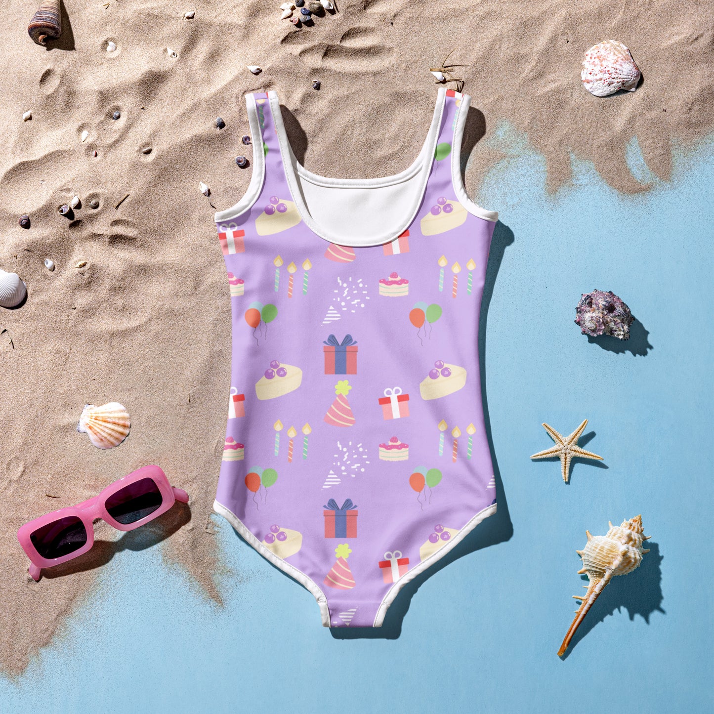 Girls Birthday Pattern Swimsuit