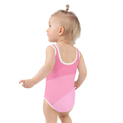 Girls Wavy Pink Swimsuit