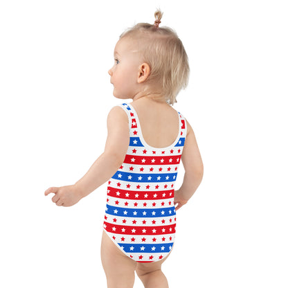 Girls Stars And Stripes 4th Of July Swimsuit