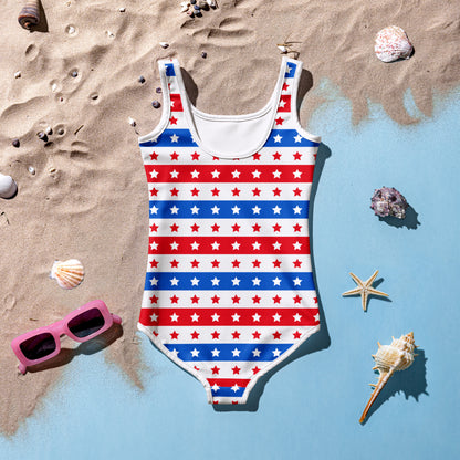 Girls Stars And Stripes 4th Of July Swimsuit