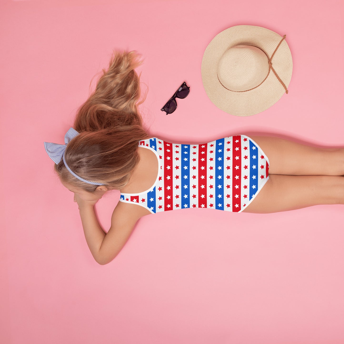 Girls Stars And Stripes 4th Of July Swimsuit