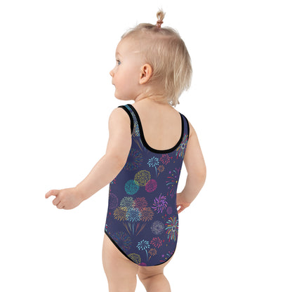 Girls Fireworks 4th Of July Swimsuit