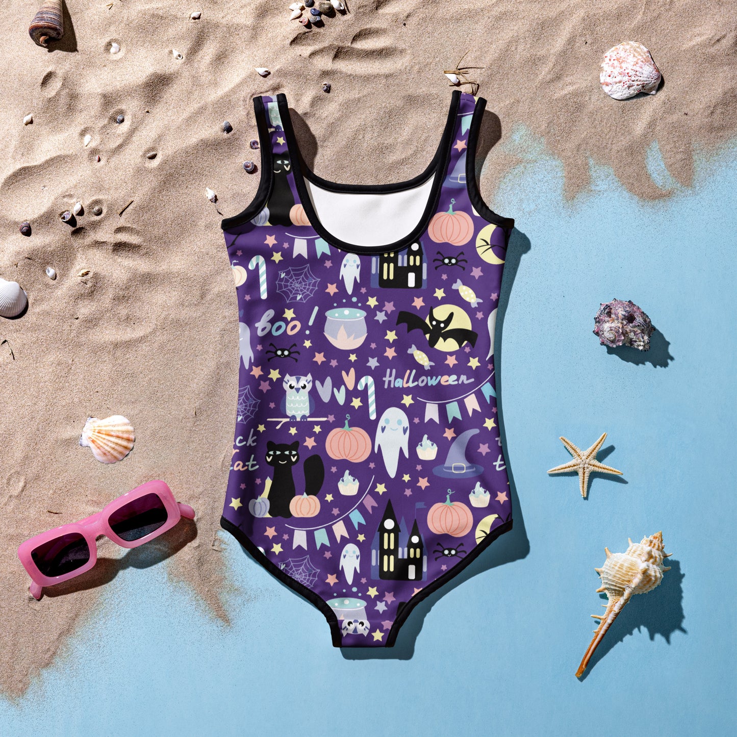 Girls Spooky Halloween Swimsuit