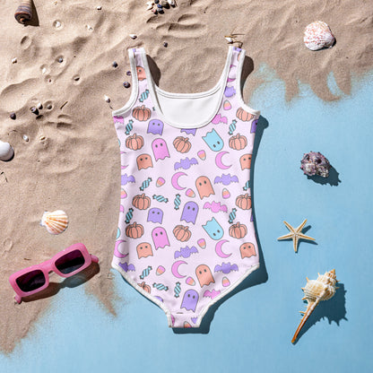 Girls Halloween Pattern Swimsuit