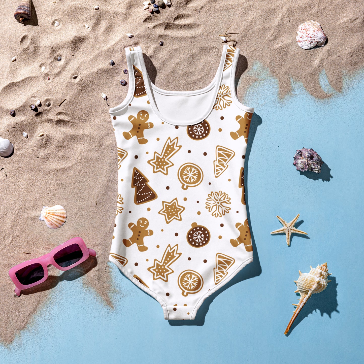 Girls Gingerbread Cookies Swimsuit