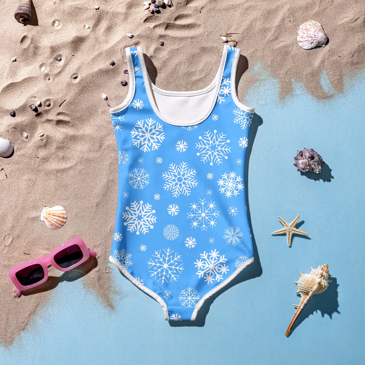 Girls Snowflake Christmas Swimsuit