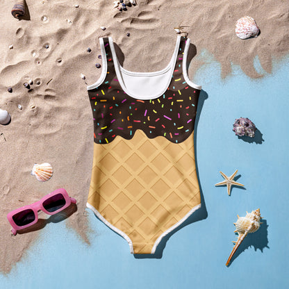 Girls Ice Cream Cone Custom Age It's My Birthday Swimsuit